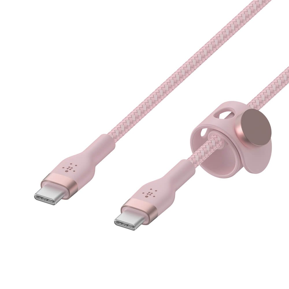 สายชาร์จ USB-C to USB-C Belkin CAB011bt1MPK สายถักแบบพรีเมี่ยม PRO Flex 1 เมตร สีชมพู_2