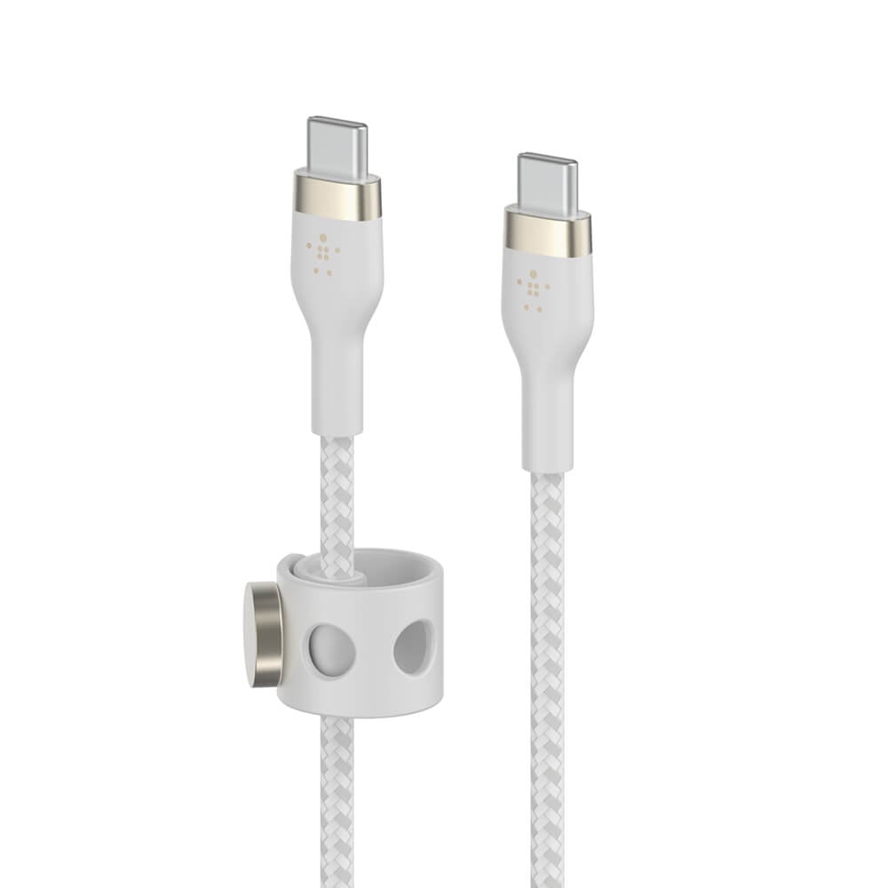 สายชาร์จ USB-C to USB-C Belkin CAB011bt1MWH สายถักแบบพรีเมี่ยม PRO Flex 1 เมตร สีขาว