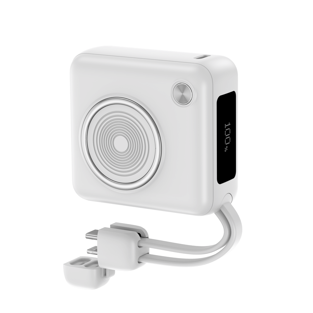 แบตเตอรี่สำรอง Pisen TP-D105-WHT 10,000mAh Power Retro 22.5W สีขาว