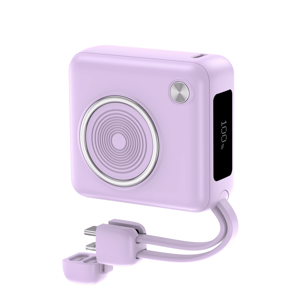 แบตเตอรี่สำรอง Pisen TP-D105-PUR 10,000mAh Power Retro 22.5W สีม่วง