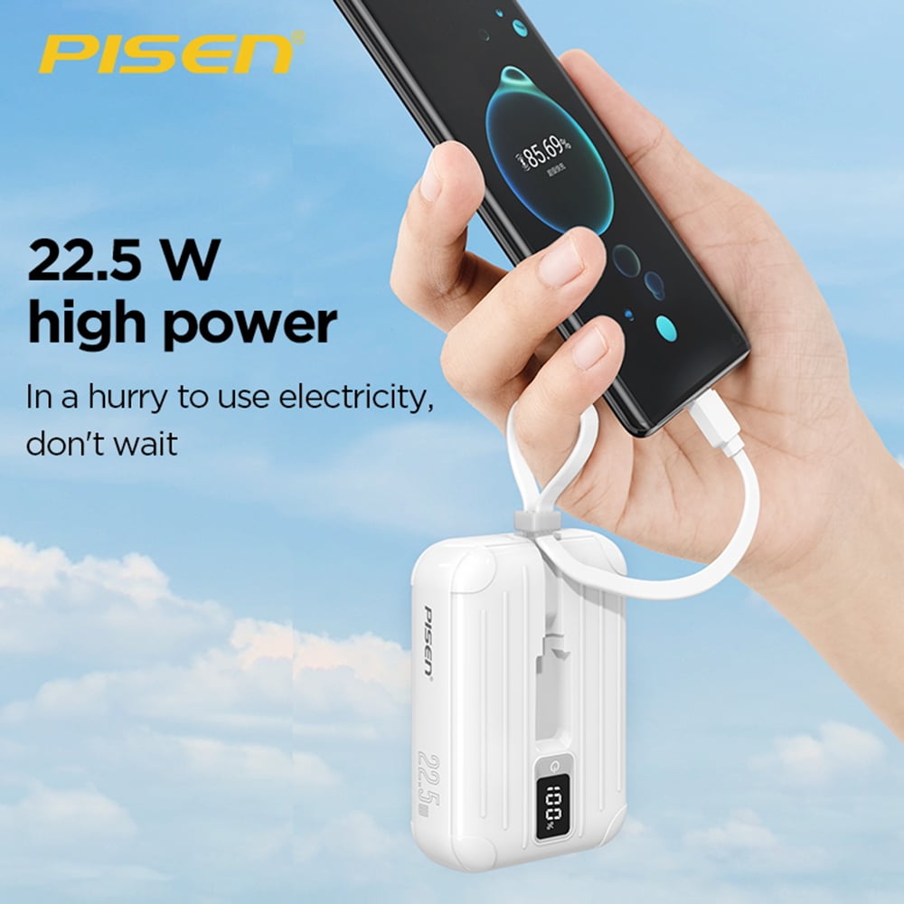 แบตเตอรี่สำรอง Pisen TS-D326-WHT 10,000mAh Power Tiny สีขาว_1