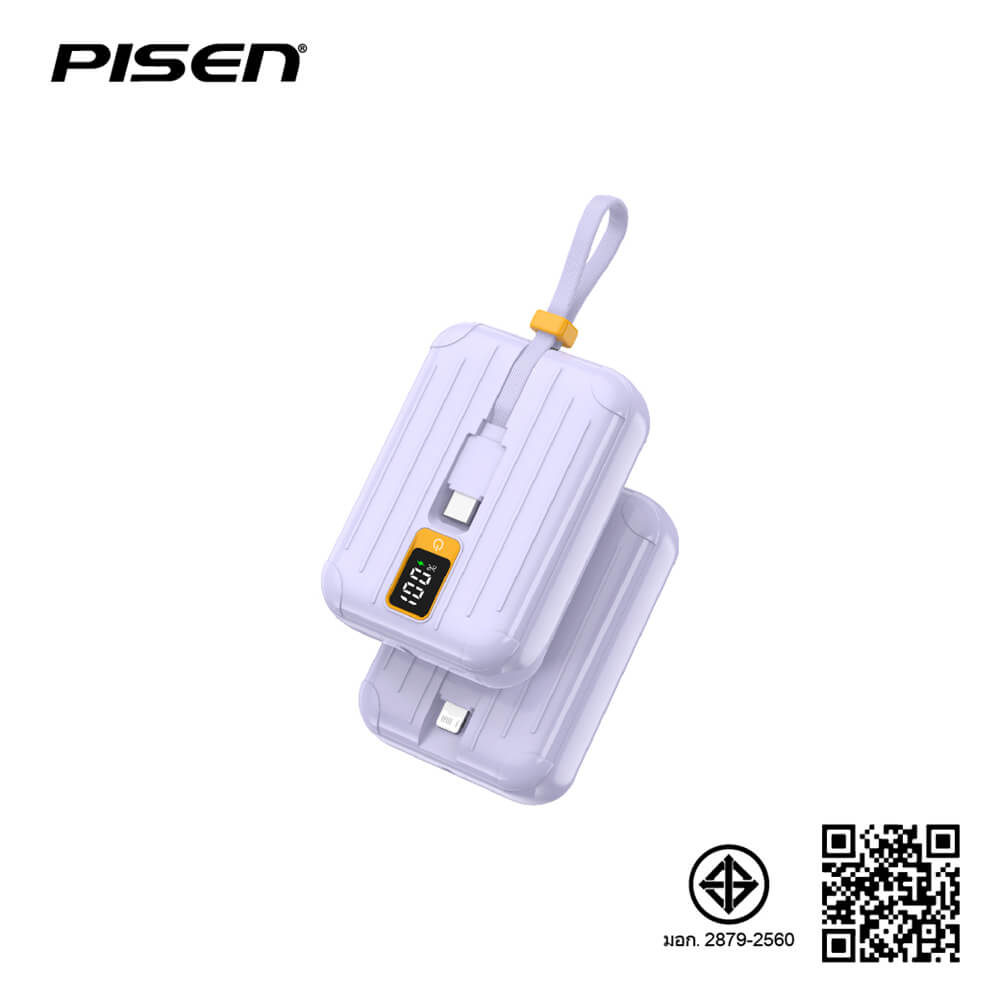 แบตเตอรี่สำรอง Pisen TS-D326-PUR 10,000mAh Power Tiny สีม่วง_1