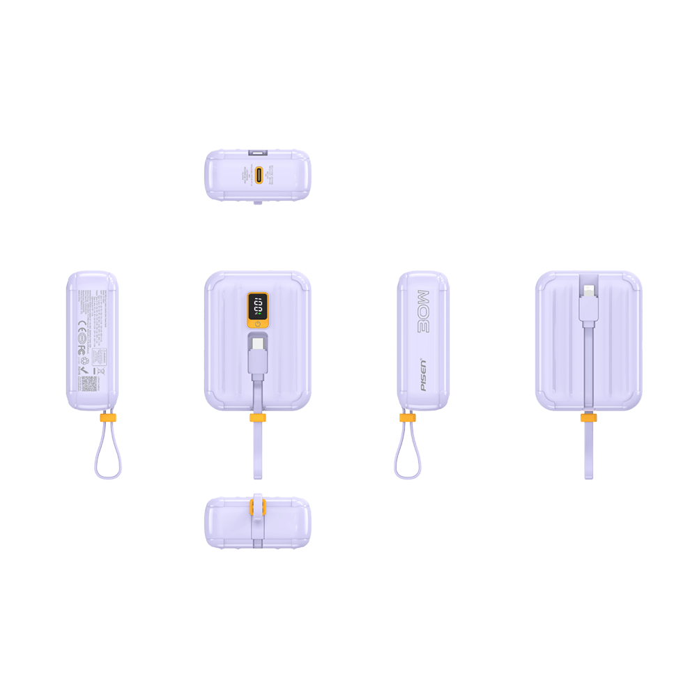 แบตเตอรี่สำรอง Pisen TS-D364-PUR 10,000mAh Power Tiny 30W สีม่วง_1