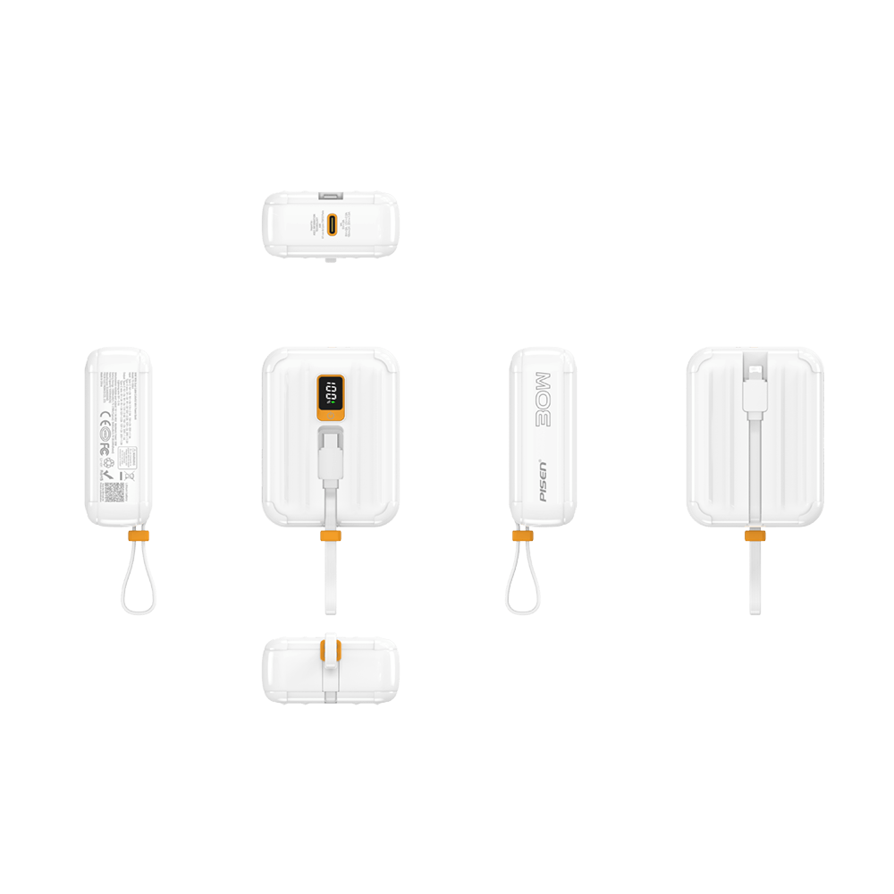 แบตเตอรี่สำรอง Pisen TS-D364-WHT 10,000mAh Power Tiny 30W สีขาว_1