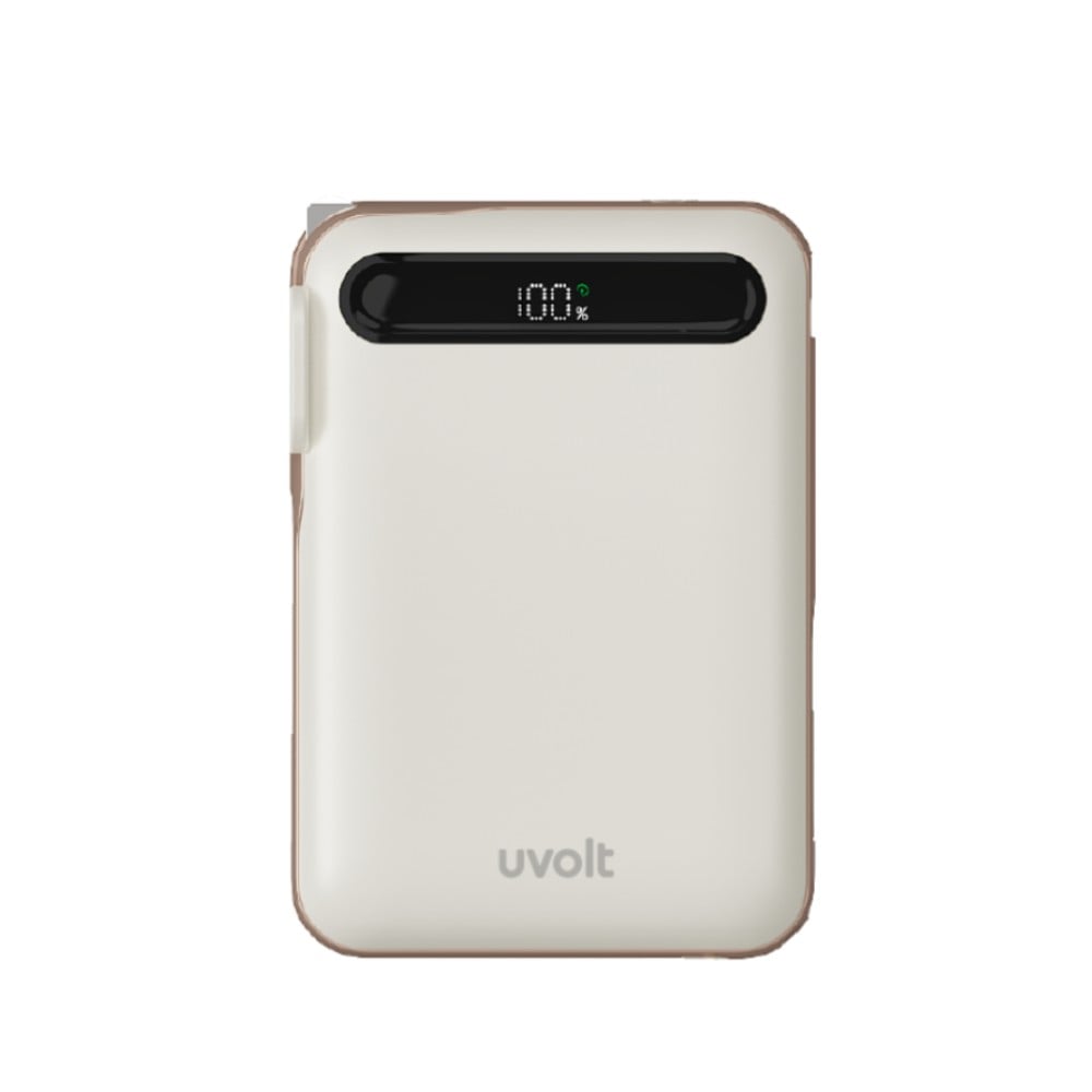 แบตเตอรี่สำรอง UVOLT UVP10AC-01-CRM 3C (EP-I109) 4IN1 10,000 MAH สีครีม (จอแสดงผลดิจิตอลLED) ได้รับรอง 3C_1