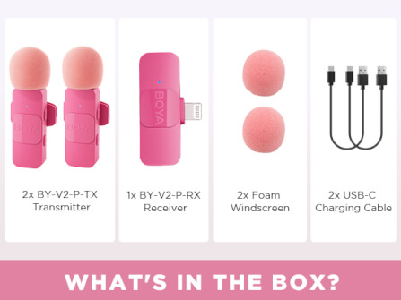 ไมโครโฟนไร้สาย BOYA MICROPHONE BOYA BY-V2 PINK_1
