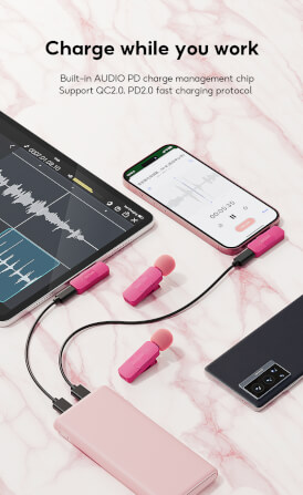 ไมโครโฟนไร้สาย BOYA MICROPHONE BOYA BY-V2 PINK_5