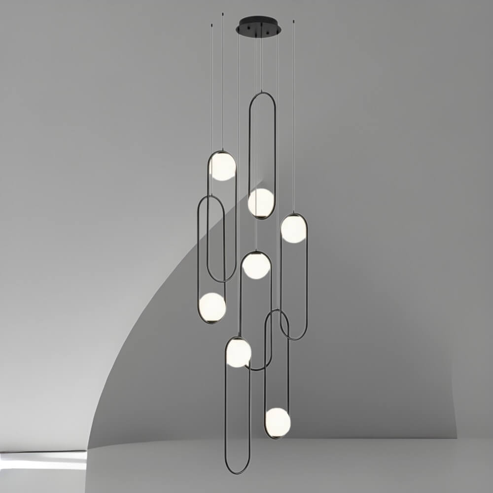 โคมไฟระย้า YFACTORY ขนาด90X90XH240 ซม. สีดำ 10 หั_2