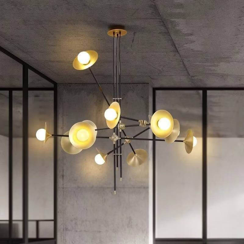 ไฟช่อ YFACTORY วัสดุโลหะ ขนาด 120X120XH125 ซม. สีทอง 9 หัว_2