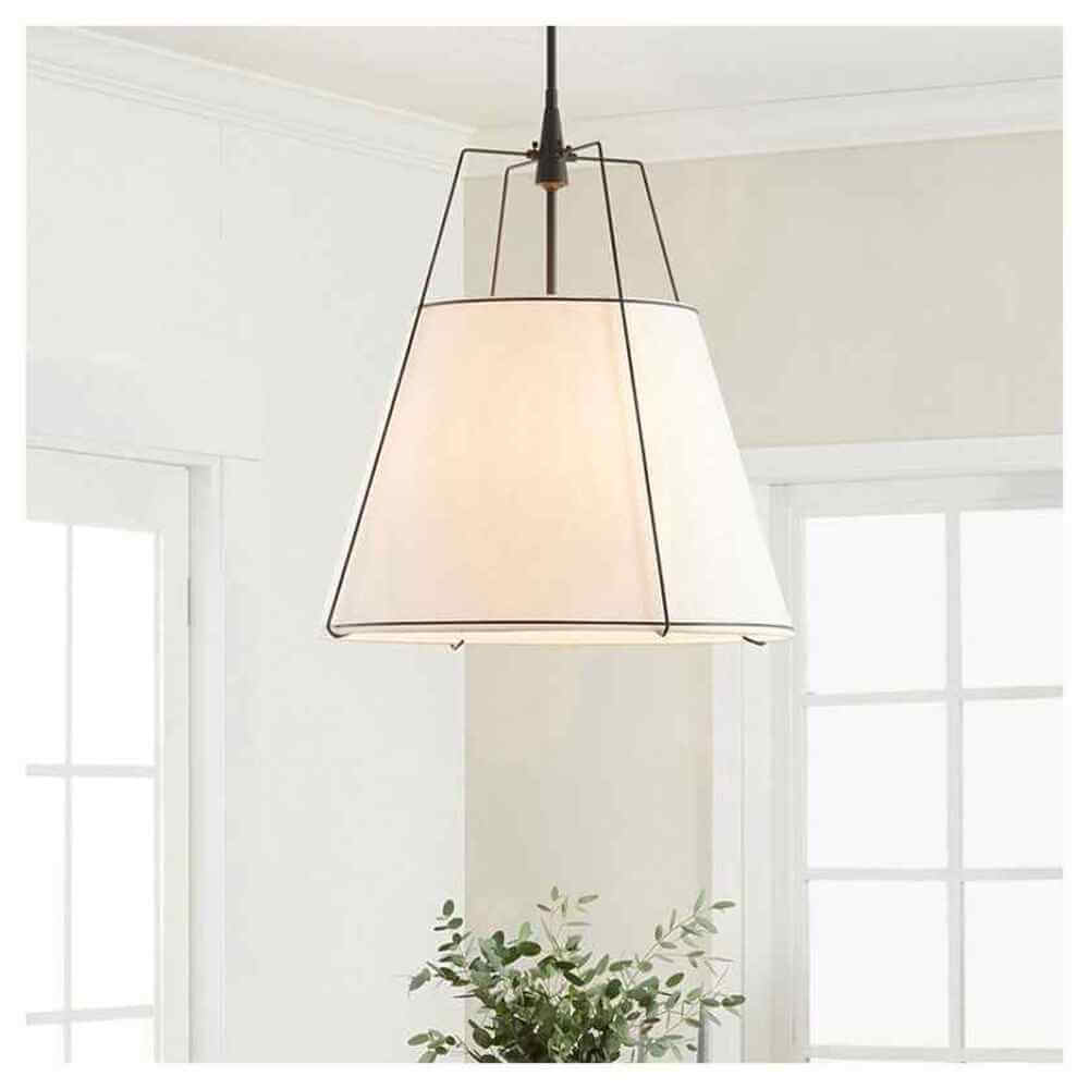 ไฟช่อ YFACTORY วัสดุโคมผ้าและเหล็ก ขนาด 50X50XH100 ซม. สีดำ/ขาว 1 หัว