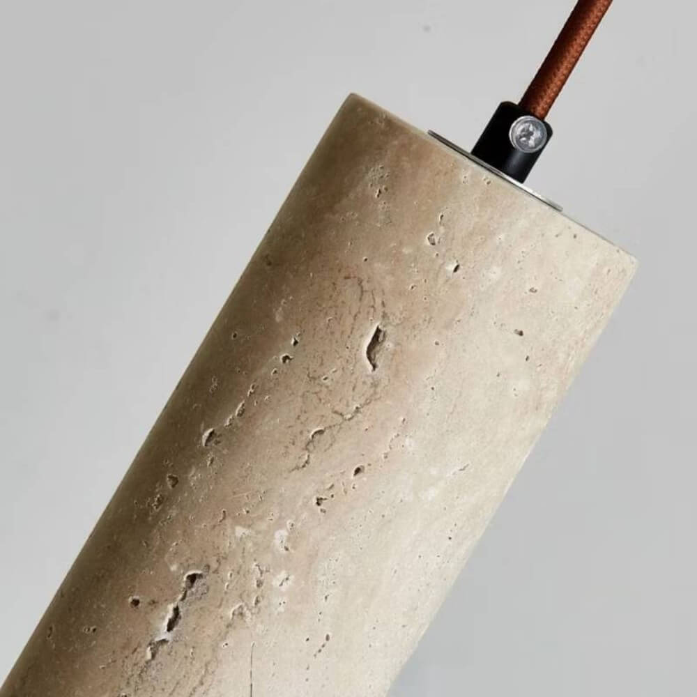 ไฟช่อ YFACTORY วัสดุหินทราเวอร์ทีนและไม้ ขนาด 4X4XH40 ซม. สีธรรมชาติ/วอลนัท 1 หัว_2