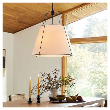 ไฟช่อ YFACTORY วัสดุโคมผ้าและเหล็ก ขนาด 50X50XH100 ซม. สีดำ/ขาว 1 หัว_3