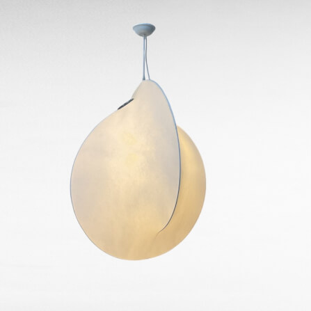 โคมไฟช่อ YFACTORY วัสดุผ้าไหมเคลือบบนโครงเหล็กคาร์บอน ขนาด 60X60XH80 CM. สีขาว 1 หัว_3