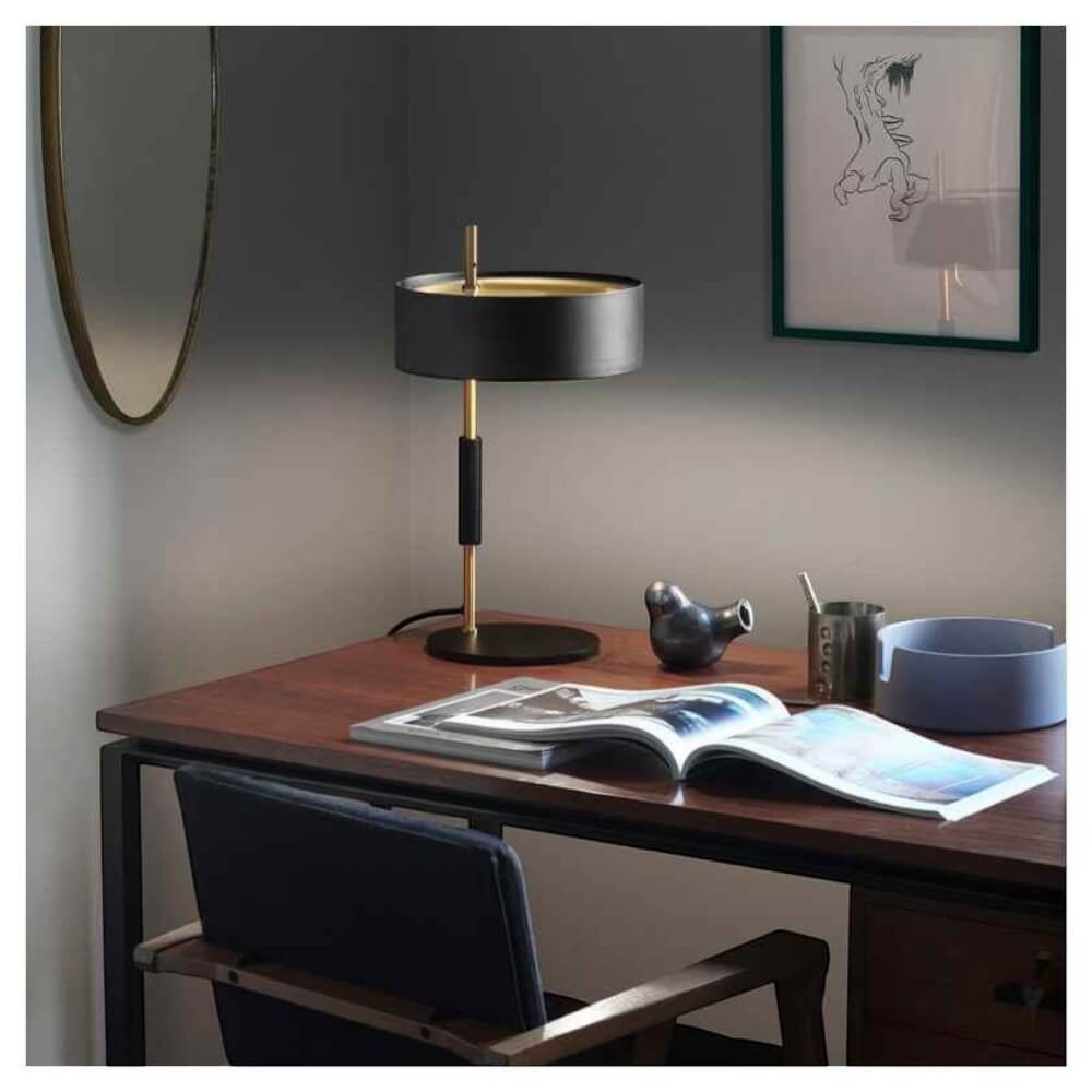 โคมไฟตั้งโต๊ะ YFACTORY LT110313 ขนาด 25x25x48 ซม. สีดำ/ทอง