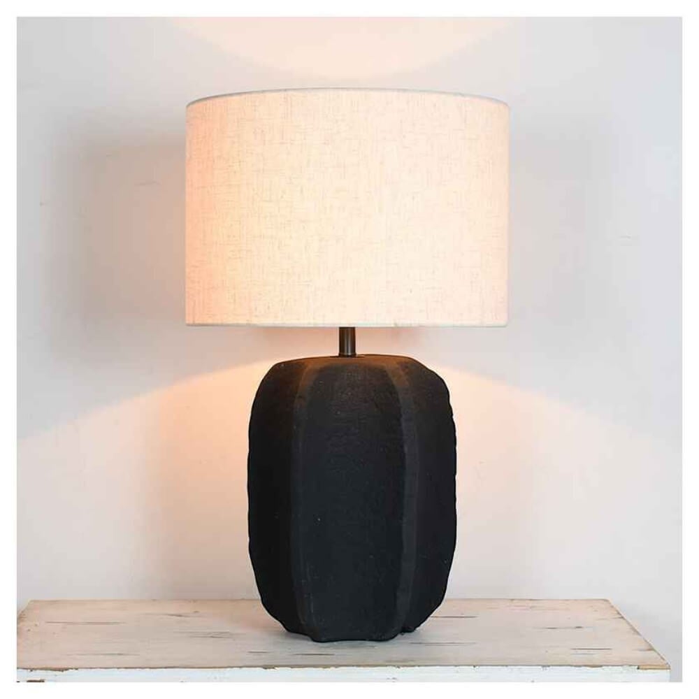 โคมไฟตั้งโต๊ะ YFACTORY  วัสดุเซรามิก ขนาด 30x30xH57 ซม. สีดำ_3