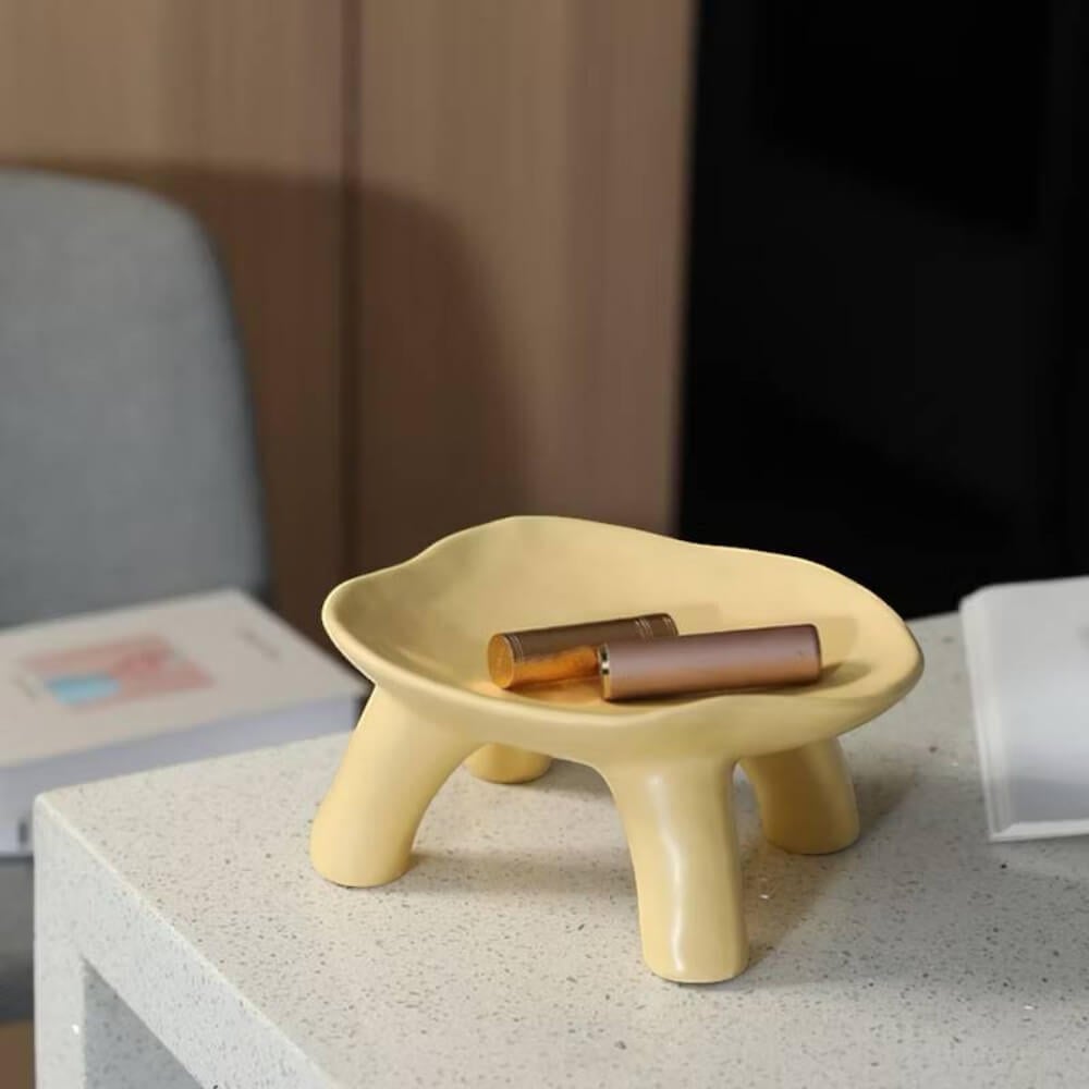 จานตกแต่งบ้าน YFACTORY ST112785 ขนาด 21X19X10 ซม. สีเหลือง