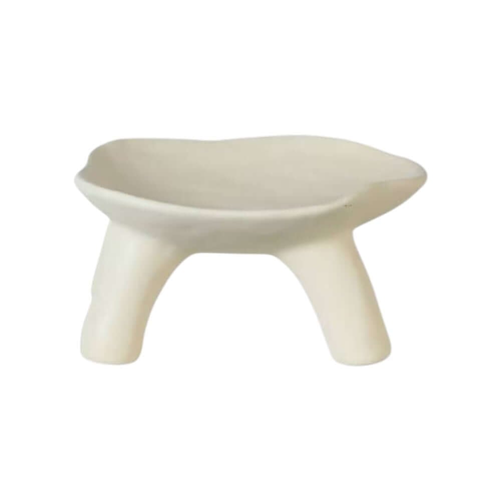 จานตกแต่งบ้าน YFACTORY ST112786 ขนาด 21X19X10 ซม. สีขาวนม