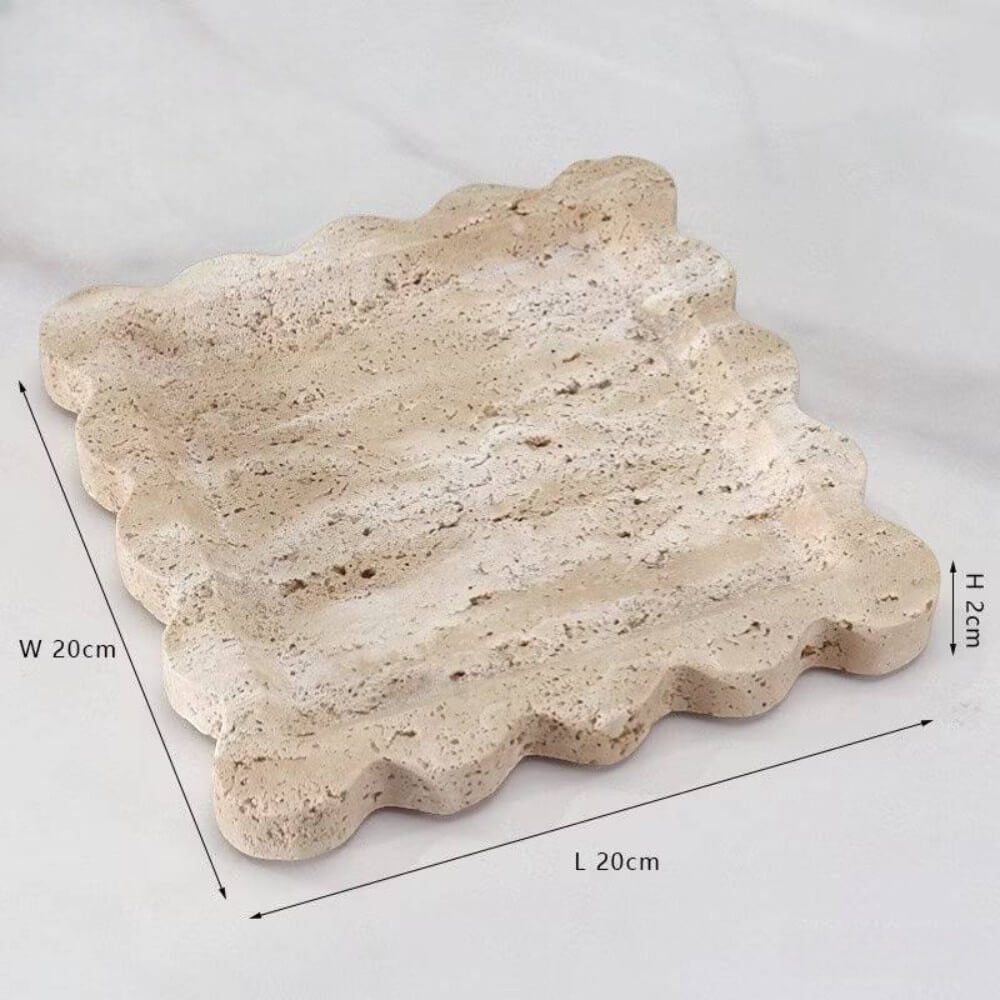 ถาดตกแต่งบ้าน YFACTORY ST113675 ขนาด 20X20X2 ซม. สีเบจ