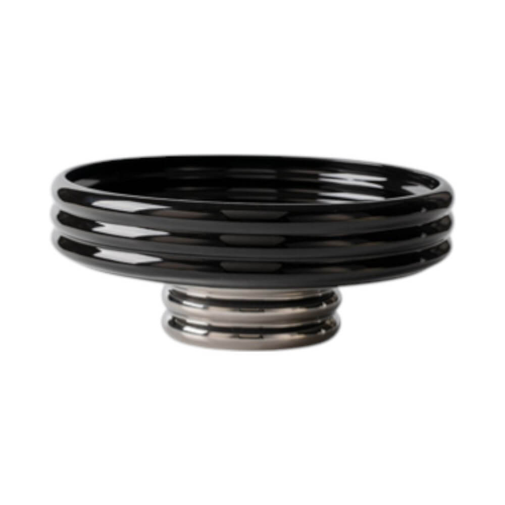 ถาดตกแต่งบ้าน YFACTORY ST118419 ขนาด 26X10 ซม. สีดำ/สีเงิน