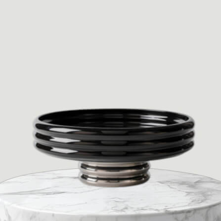 ถาดตกแต่งบ้าน YFACTORY ST118419 ขนาด 26X10 ซม. สีดำ/สีเงิน_1