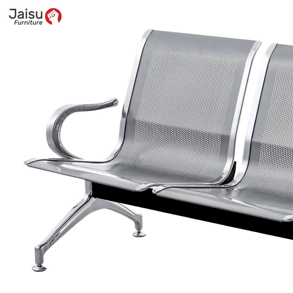 เก้าอี้พักคอย Jaisu รุ่น Steel01 แบบ 3 ที่นั่ง สีเงิน
