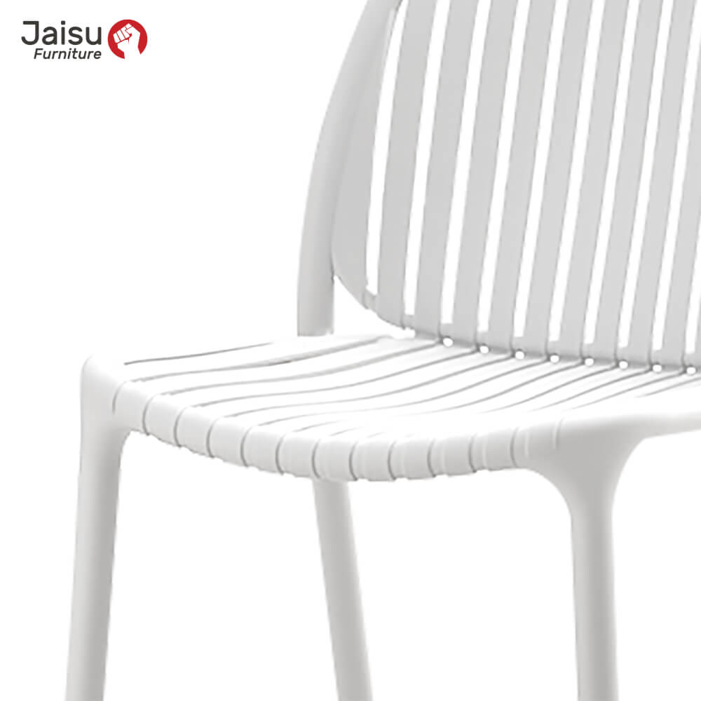 เก้าอี้พลาสติกมีพนักพิง Jaisu รุ่น 8051 ขนาด 81 ซม. สีขาว