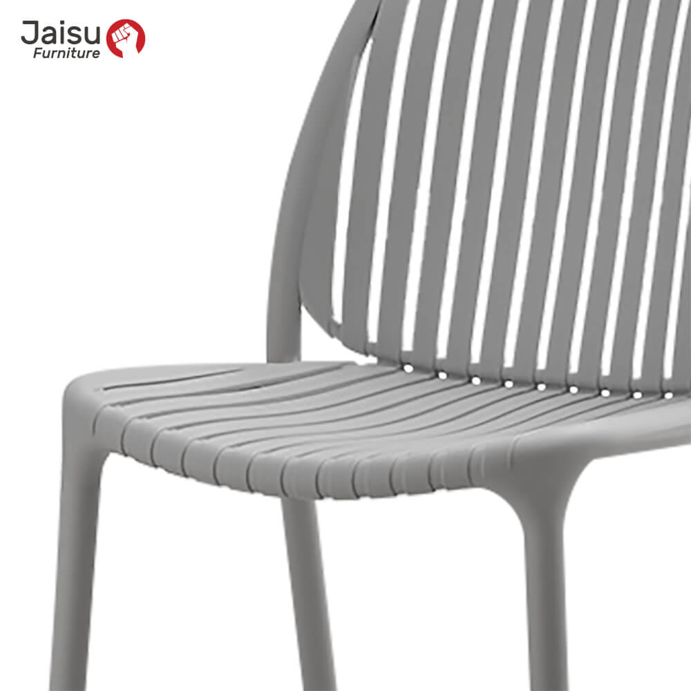 เก้าอี้พลาสติกมีพนักพิง Jaisu รุ่น8051 ขนาด 81 ซม. สีเทา