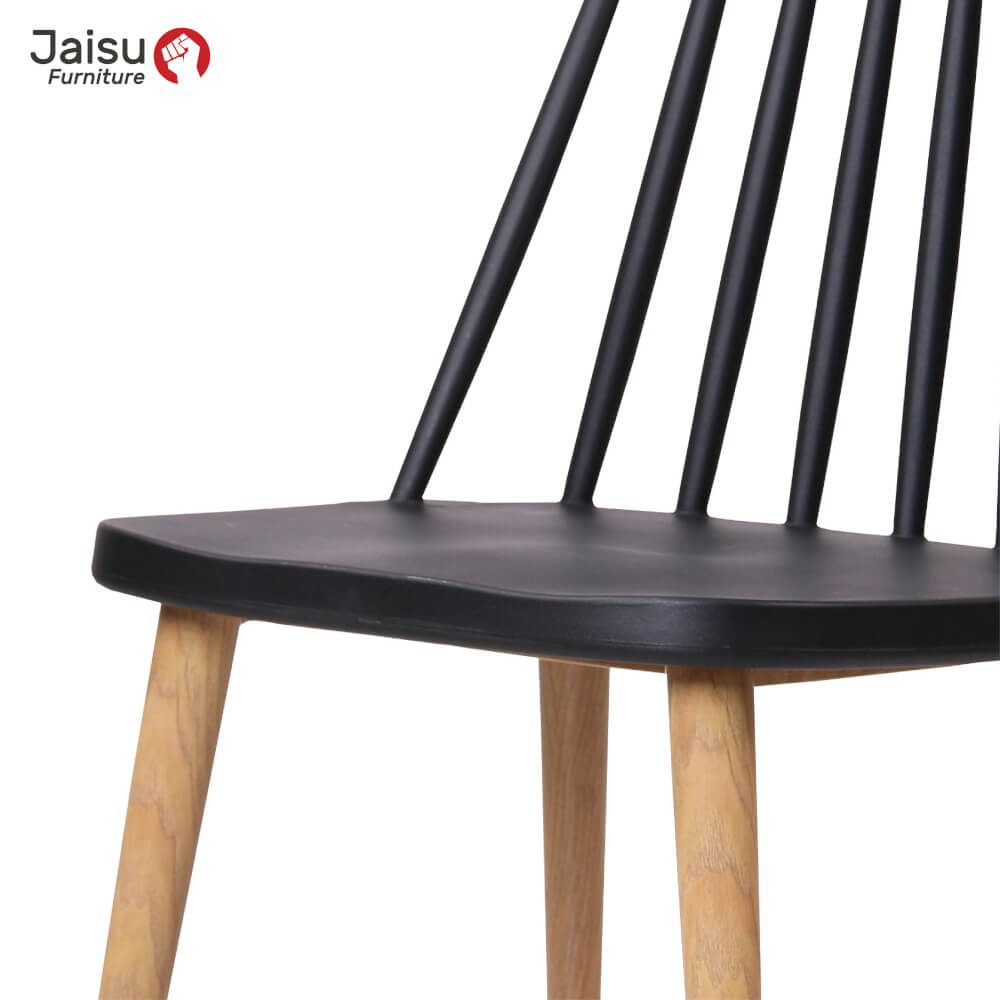 เก้าอี้พลาสติกมีพนักพิง Jaisu รุ่น 8311A ขนาด 77 ซม. สีดำ