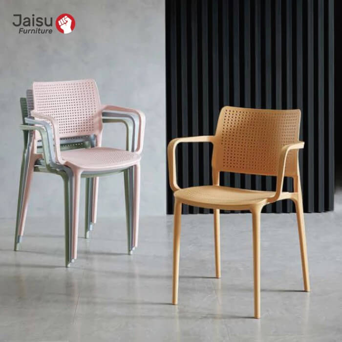 เก้าอี้พลาสติกมีพนักพิง Jaisu รุ่น 8339A ขนาด 79 ซม. สีเหลือง
