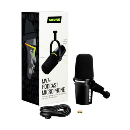 ไมโครโฟนพอดแคสต์ บันทึกเสียง Shure MV7+ (สีดำ)_4