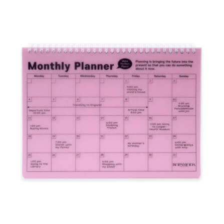 สมุดแพลนเนอร์ PP month planner สีชมพู_0