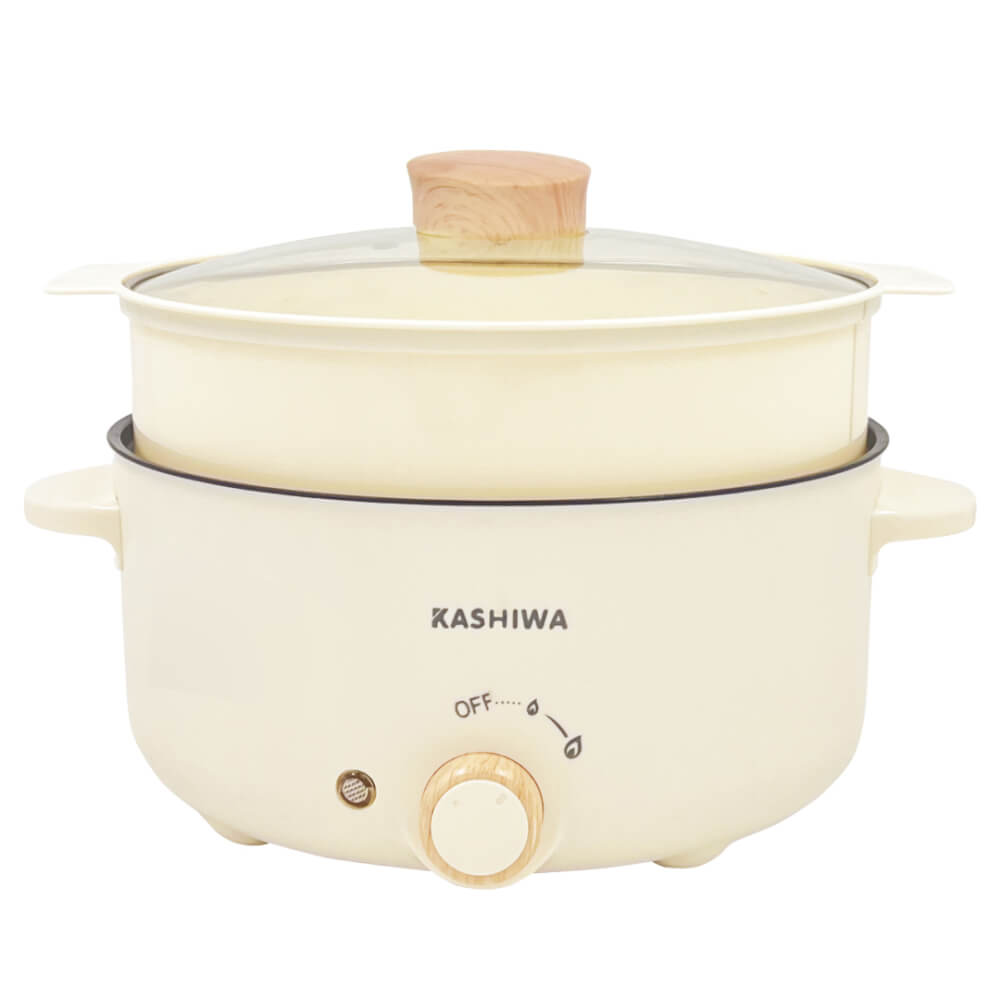 หม้ออเนกประสงค์ KASHIWA รุ่น KW-354 ขนาด 3 ลิตร สีครีม