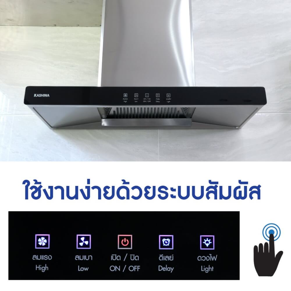 ชุดเซต เครื่องดูดควัน + เตาแก๊สฝัง 2 หัว KASHIWA PSD-203D + Q-5006 + ชุดหัวปรับแรงดันต่ำ