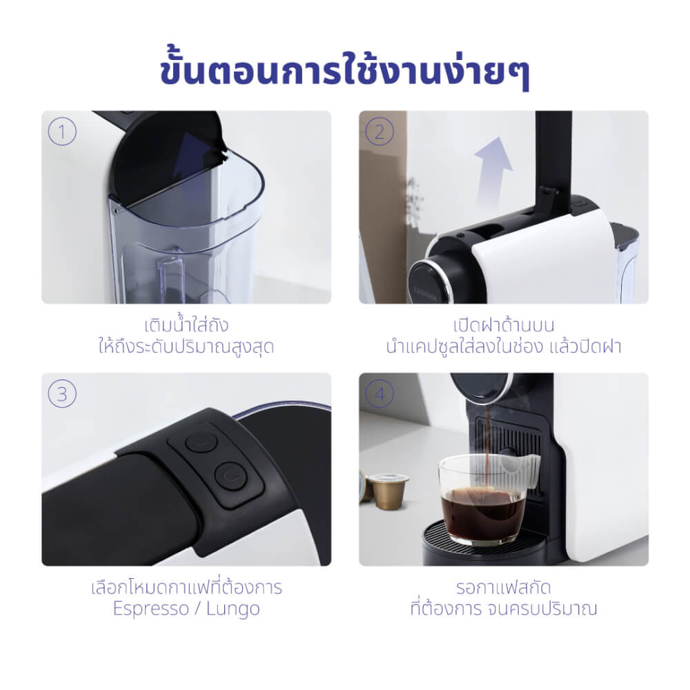 เครื่องชงกาแฟแคปซูล KASHIWA  รุ่น KW-2024 สีขาว