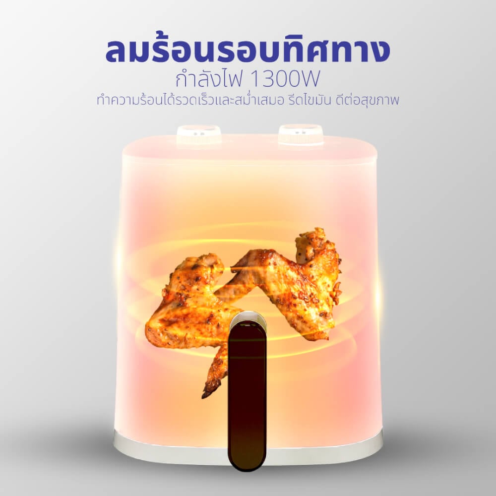 หม้อทอดไร้น้ำมัน KASHIWA รุ่น KW-815 ขนาด 4 ลิตร สีฟ้า
