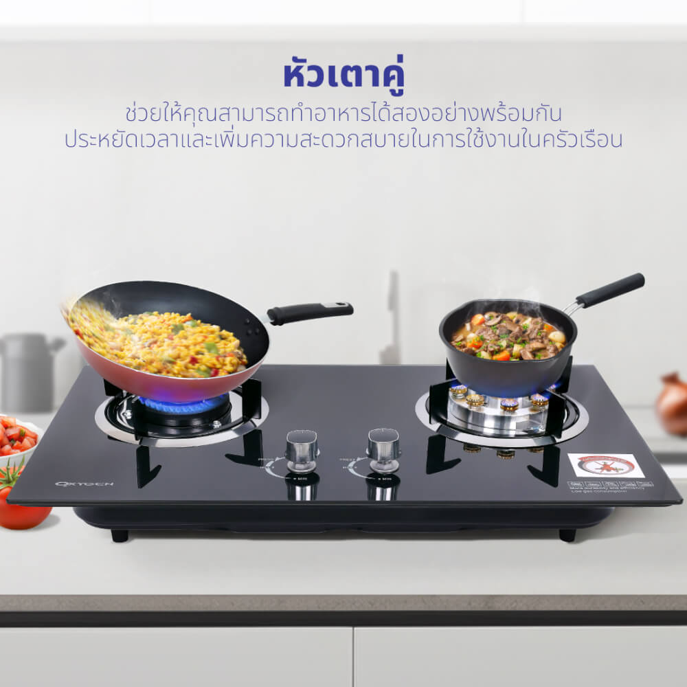 ชุดเซต เครื่องดูดควัน + เตาฝังแก๊ส 2 หัว KASHIWA PSD-309H+ X-5600 + ชุดหัวปรับแรงดันต่ำ