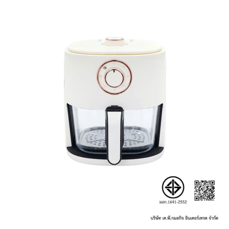 หม้อทอดไร้น้ำมัน OXYGEN รุ่น KW-816 ขนาด 4 ลิตร สีขาว