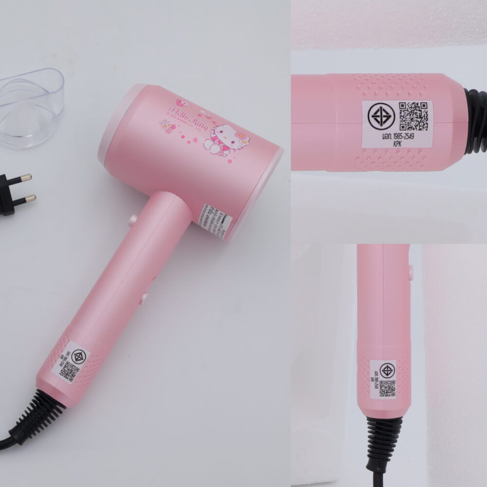 ไดร์เป่าผม KASHIWA รุ่น HR-1202 ลาย HELLO KITTY สีชมพู