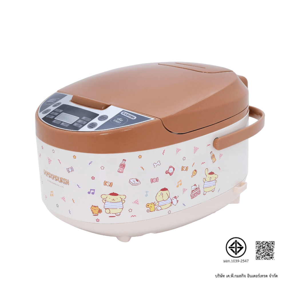 หม้อหุงข้าวดิจิตอล KASHIWA รุ่น RC-1803 ขนาด 1.8 ลิตร ลาย POMPOMPURIN สีน้ำตาล