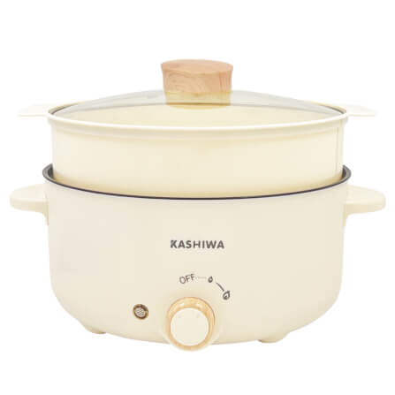 หม้ออเนกประสงค์ KASHIWA รุ่น KW-354 ขนาด 3 ลิตร สีครีม_0