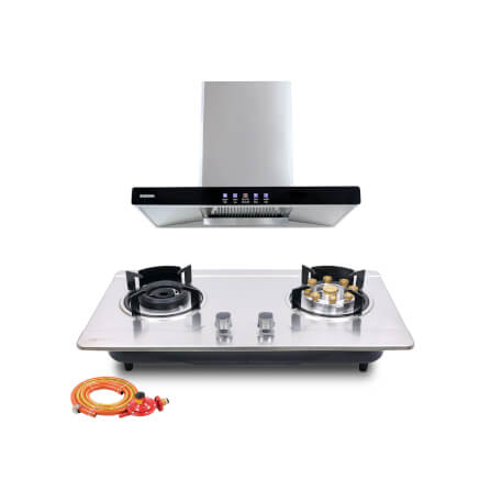 ชุดเซต เครื่องดูดควัน + เตาแก๊สฝัง 2 หัว KASHIWA PSD-203D + Q-5006 + ชุดหัวปรับแรงดันต่ำ_0