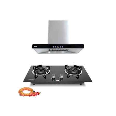 ชุดเซต เครื่องดูดควัน + เตาแก๊สฝัง 2 หัว KASHIWA PSD-203D + X-5000 + ชุดหัวปรับแรงดันต่ำ_0