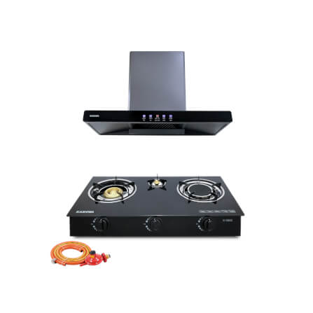 ชุดเซต เครื่องดูดควัน + เตาแก๊ส 3หัว KASHIWA PSD-204D + X-3600-A + ชุดหัวปรับแรงดันต่ำ_0