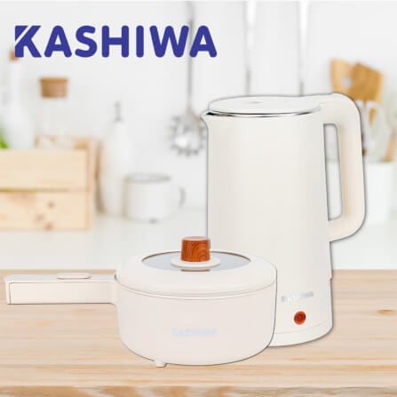 หม้ออเนกประสงค์ + กาต้มน้ำ KASHIWA รุ่น KW-209 + EK-189 สีครีม_1
