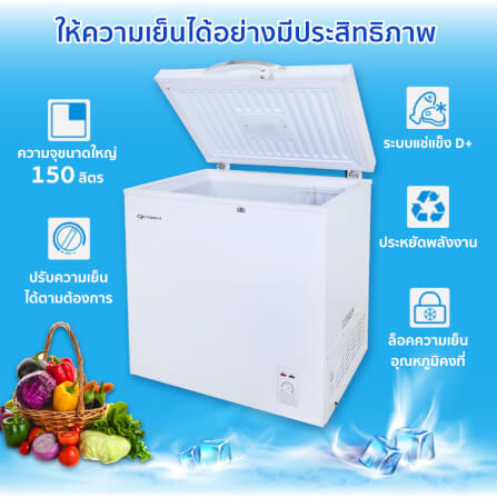 ตู้แช่ OXYGEN รุ่น BD-150 ความจุ 150 ลิตร สีขาว_2
