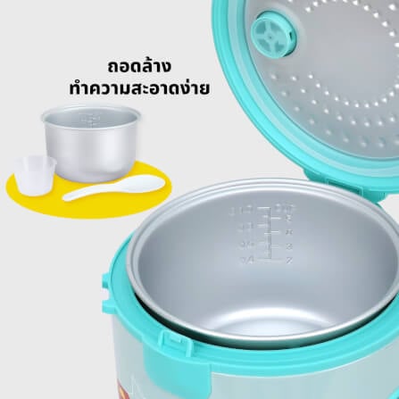 หม้อหุงข้าว SUPER HERO DC KASHIWA รุ่น RC-113 ขนาด 1 ลิตร สีฟ้า_5