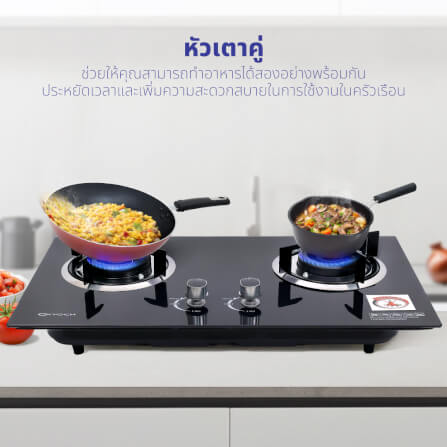 ชุดเซต เครื่องดูดควัน + เตาฝังแก๊ส 2 หัว KASHIWA PSD-309H+ X-5100 + ชุดหัวปรับแรงดันต่ำ_8