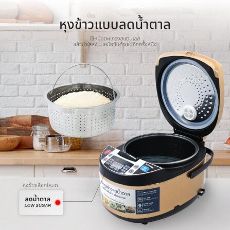 หม้อหุงข้าวดิจิตอล KASHIWA รุ่น RC-1804 ขนาด 1.8 ลิตร สีน้ำตาล_9