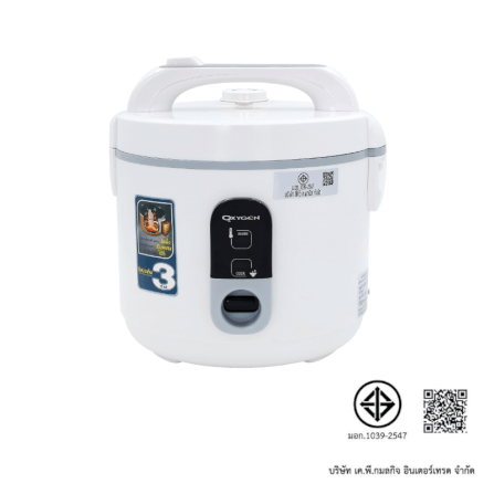 หม้อหุงข้าวไฟฟ้า OXYGEN รุ่น RC-822 ขนาด 2.2 ลิตร สีขาว_7