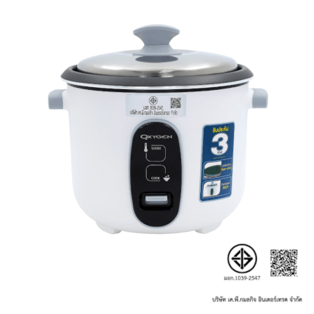 หม้อหุงข้าวไฟฟ้า OXYGEN รุ่น RC-192 ขนาด 1.8 ลิตร สีขาว_7